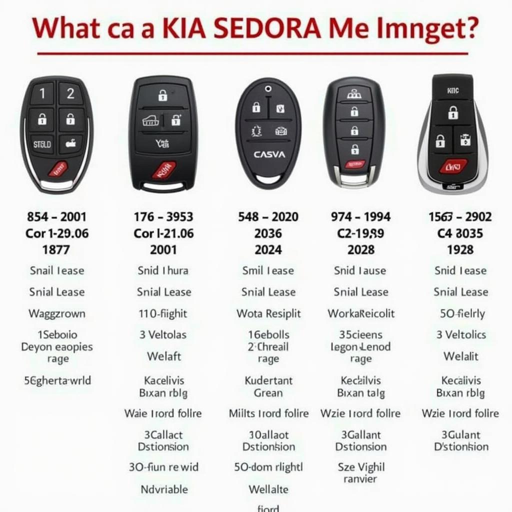 Different Types of Kia Sedona Key Fobs