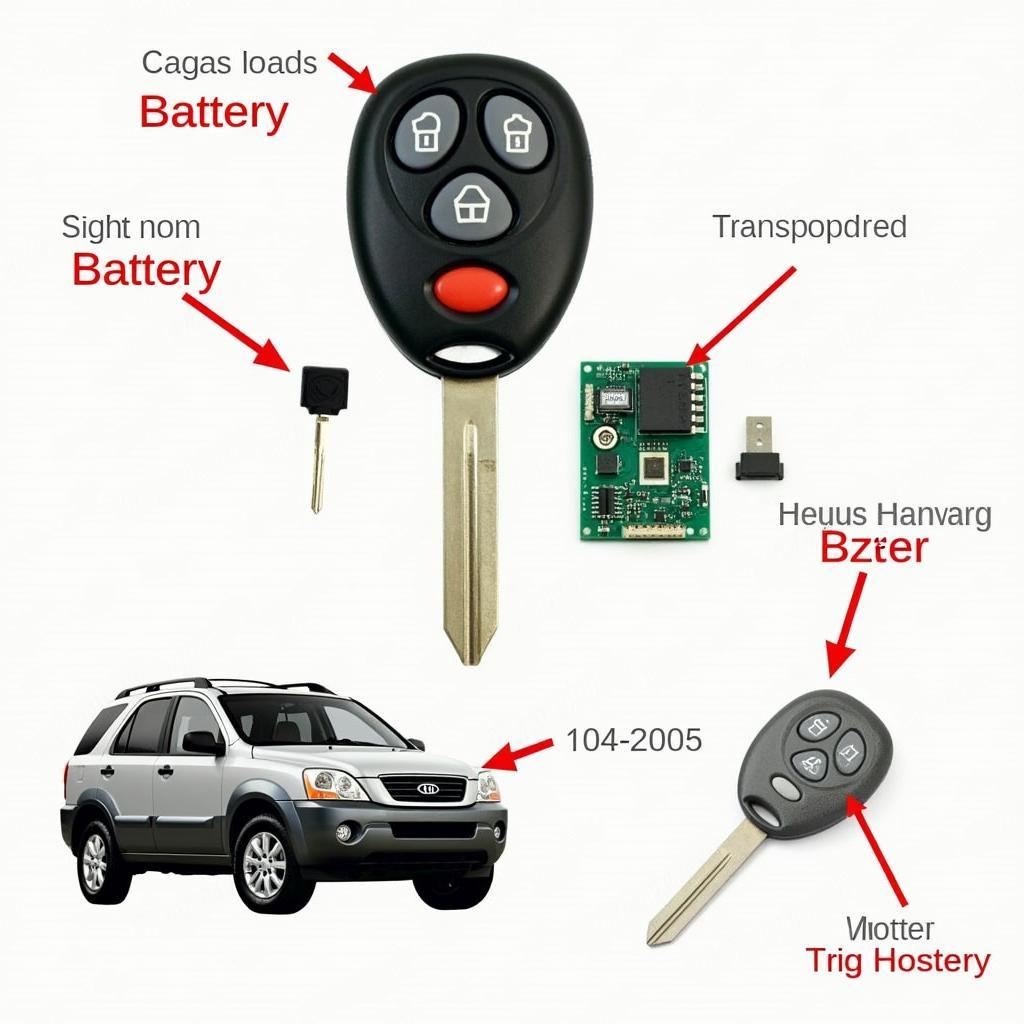 Kia Sorento Key Fob Components