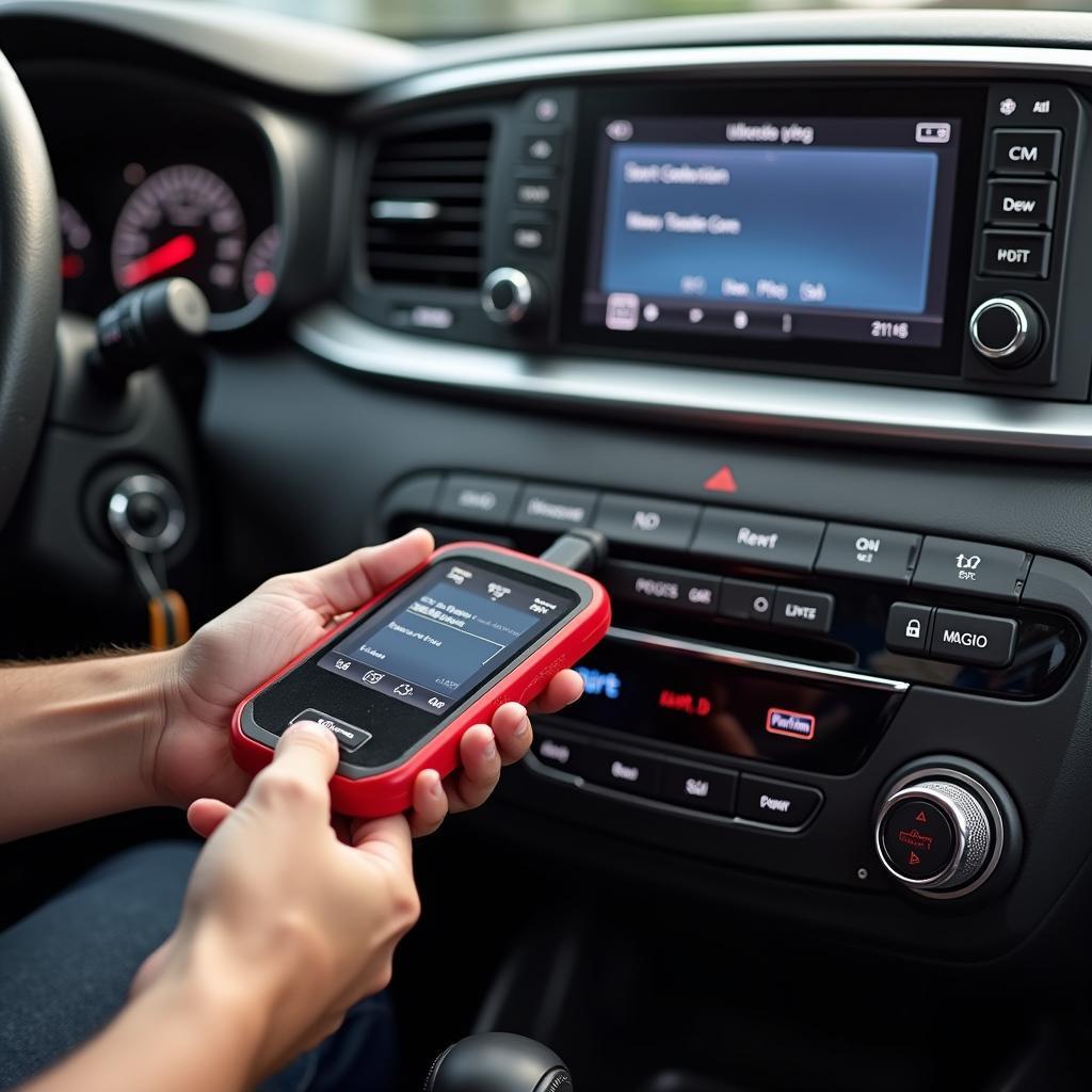 Technician Performing a Diagnostic Check on a Kia Sorento's Key Fob System