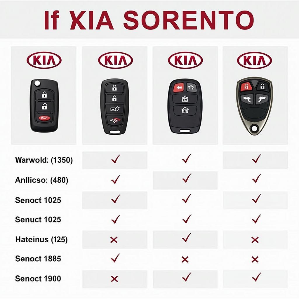 Different Types of Kia Sorento Key Fobs