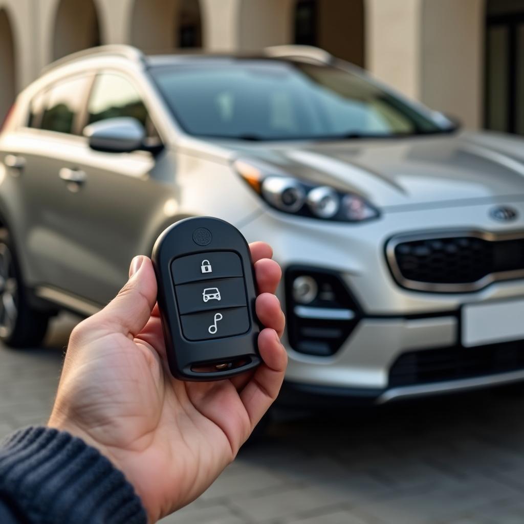 Testing the functionality of the Kia Sportage key fob after battery replacement