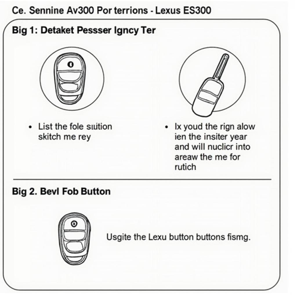 Diagram illustrating the key fob programming process for a 1994 Lexus ES300