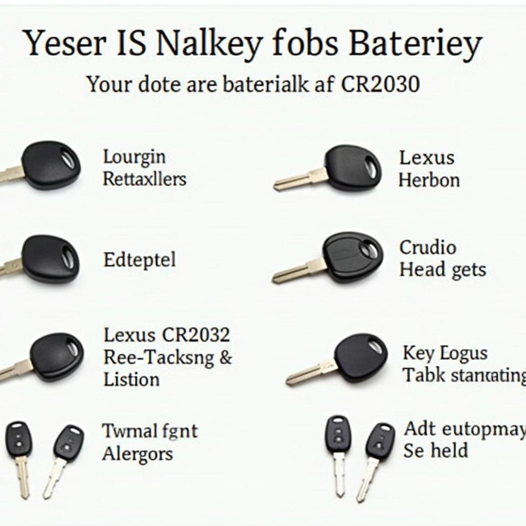 Different Lexus IS250 Key Fob Battery Types