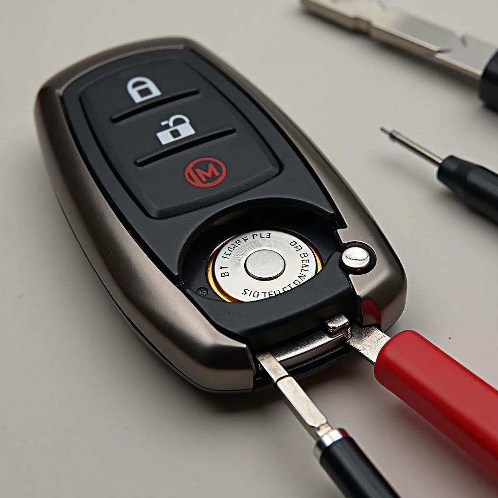 Lexus Key Fob Battery Location - Showing how to open the key fob and identify the battery type.