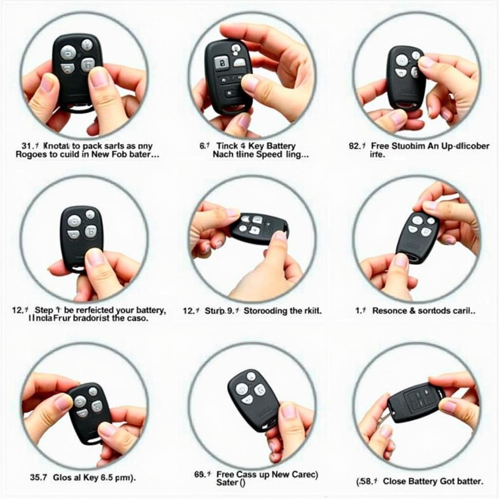 Replacing a Lexus Key Fob Battery - Step-by-step guide showing the process of removing the old battery and inserting the new one.