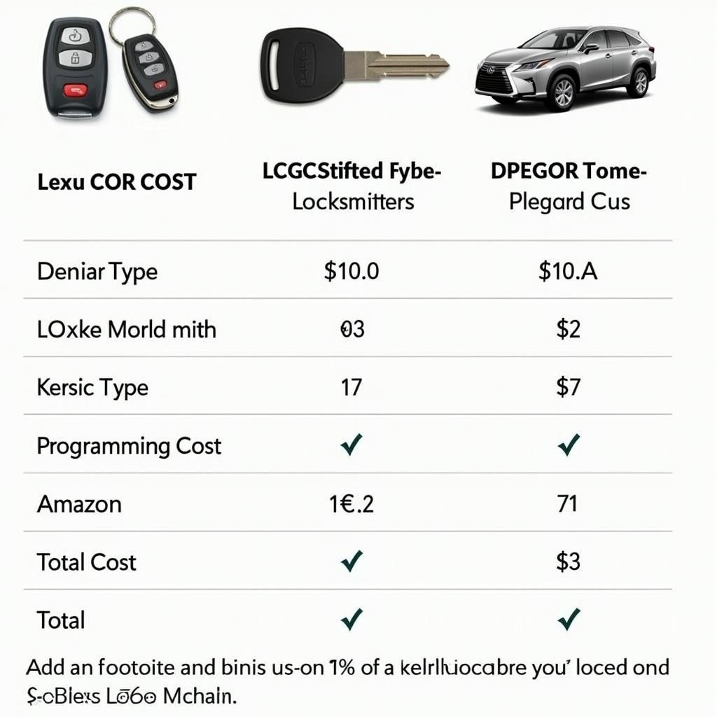 Lexus Key Fob Replacement Cost Comparison