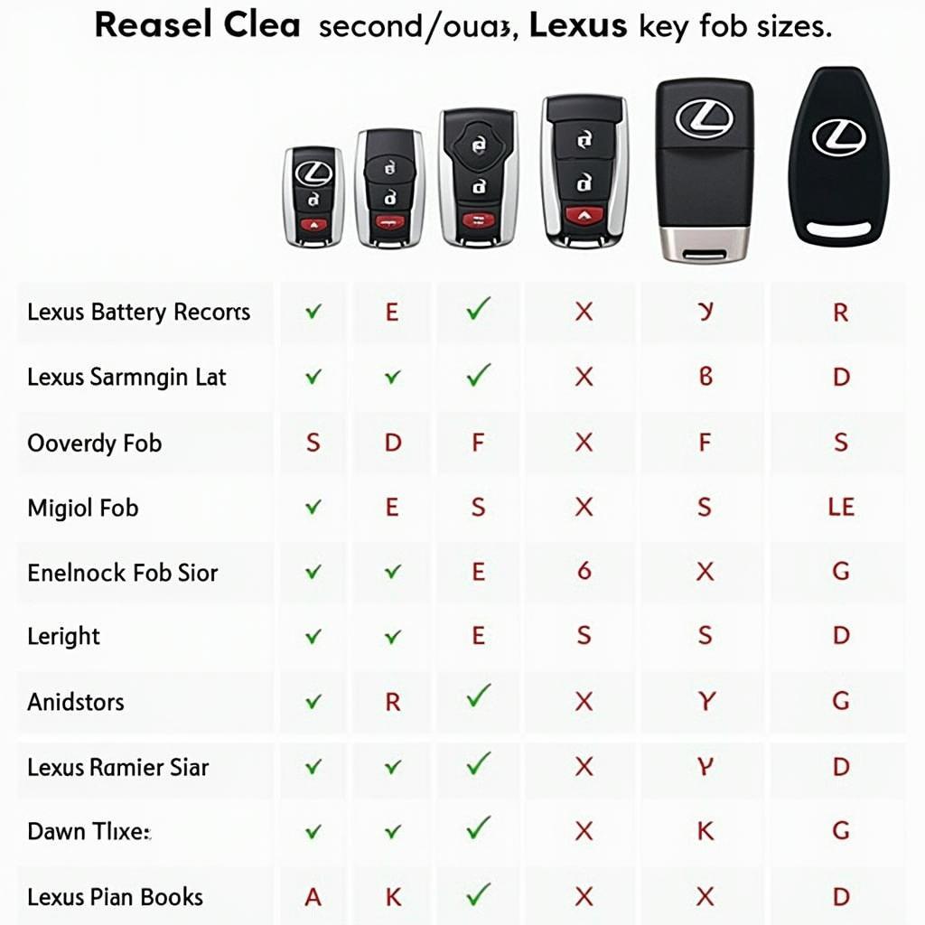 Different Types of Lexus Key Fobs and Corresponding Battery Sizes