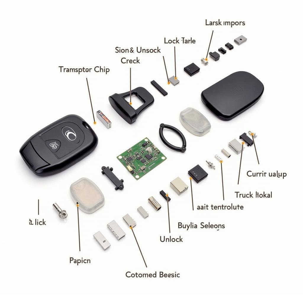 Lexus LS430 Key Fob Components Exploded View