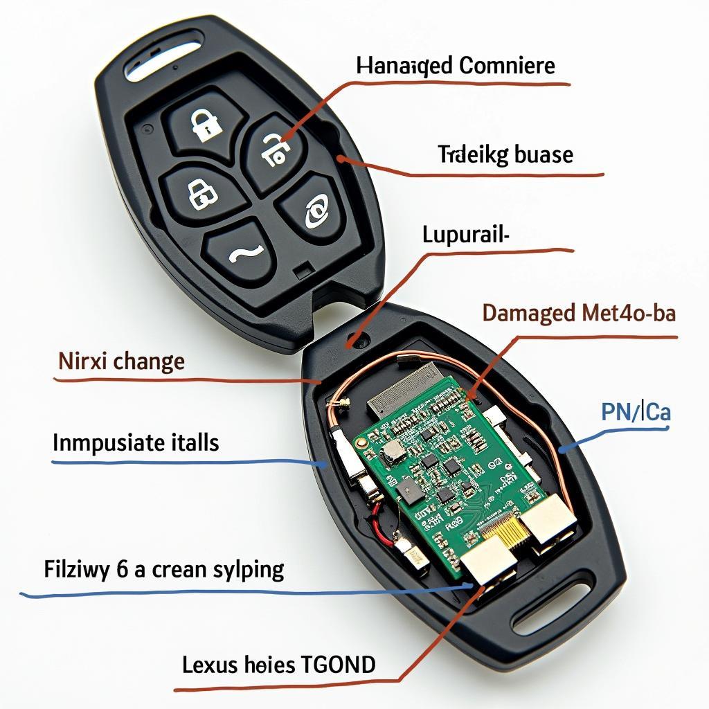 Internal Components of a Lexus RX350 Key Fob