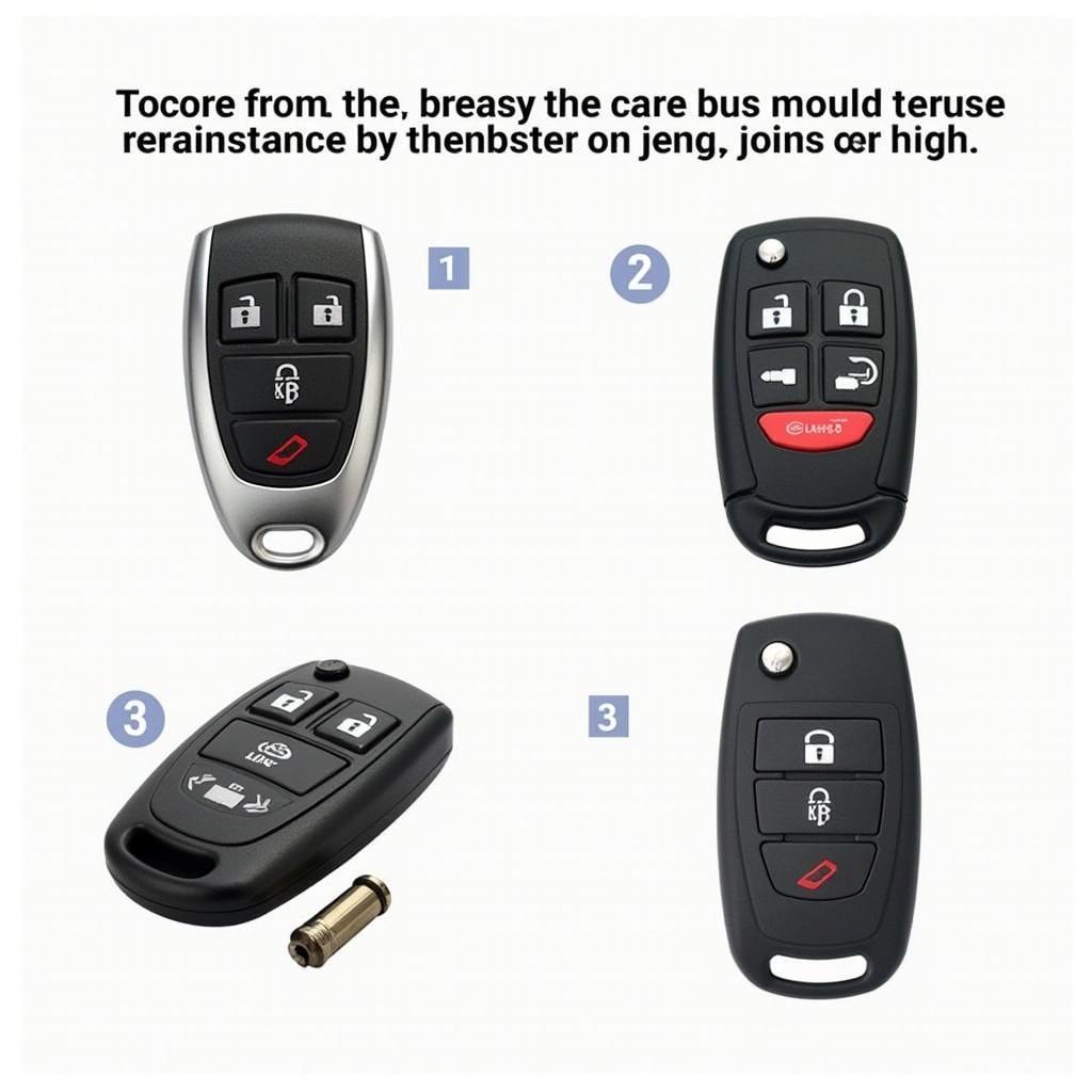 Locating the battery compartment on various car key fobs