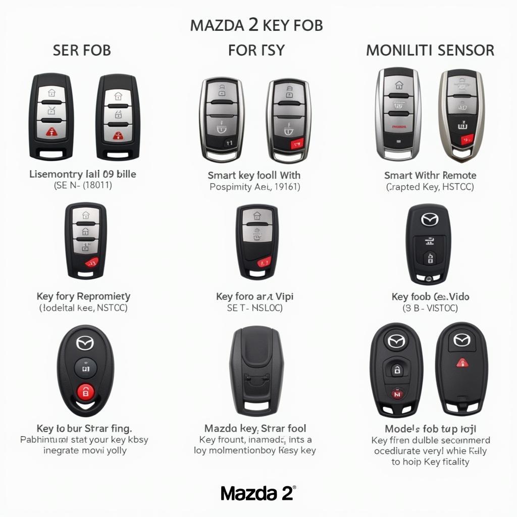 Different Types of Mazda 2 Key Fobs