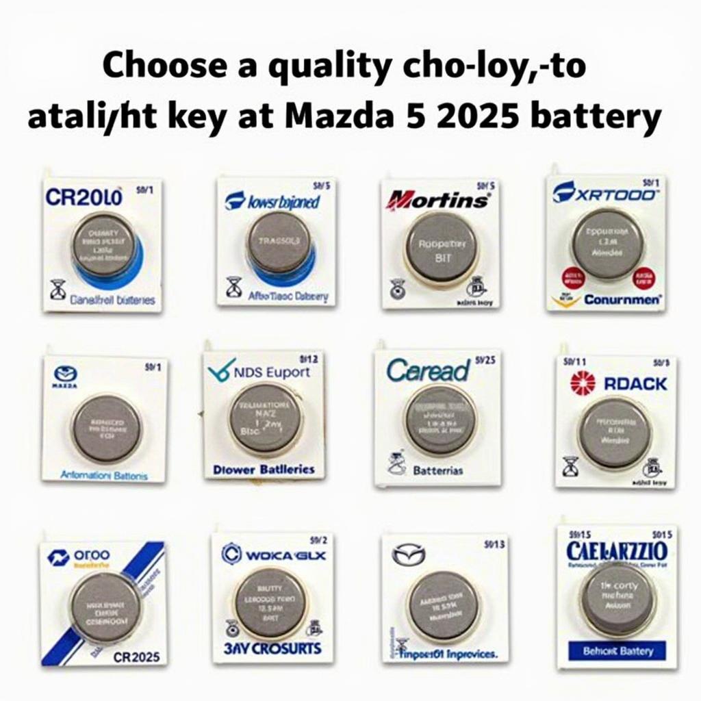 Different types of batteries suitable for a Mazda 5 key fob