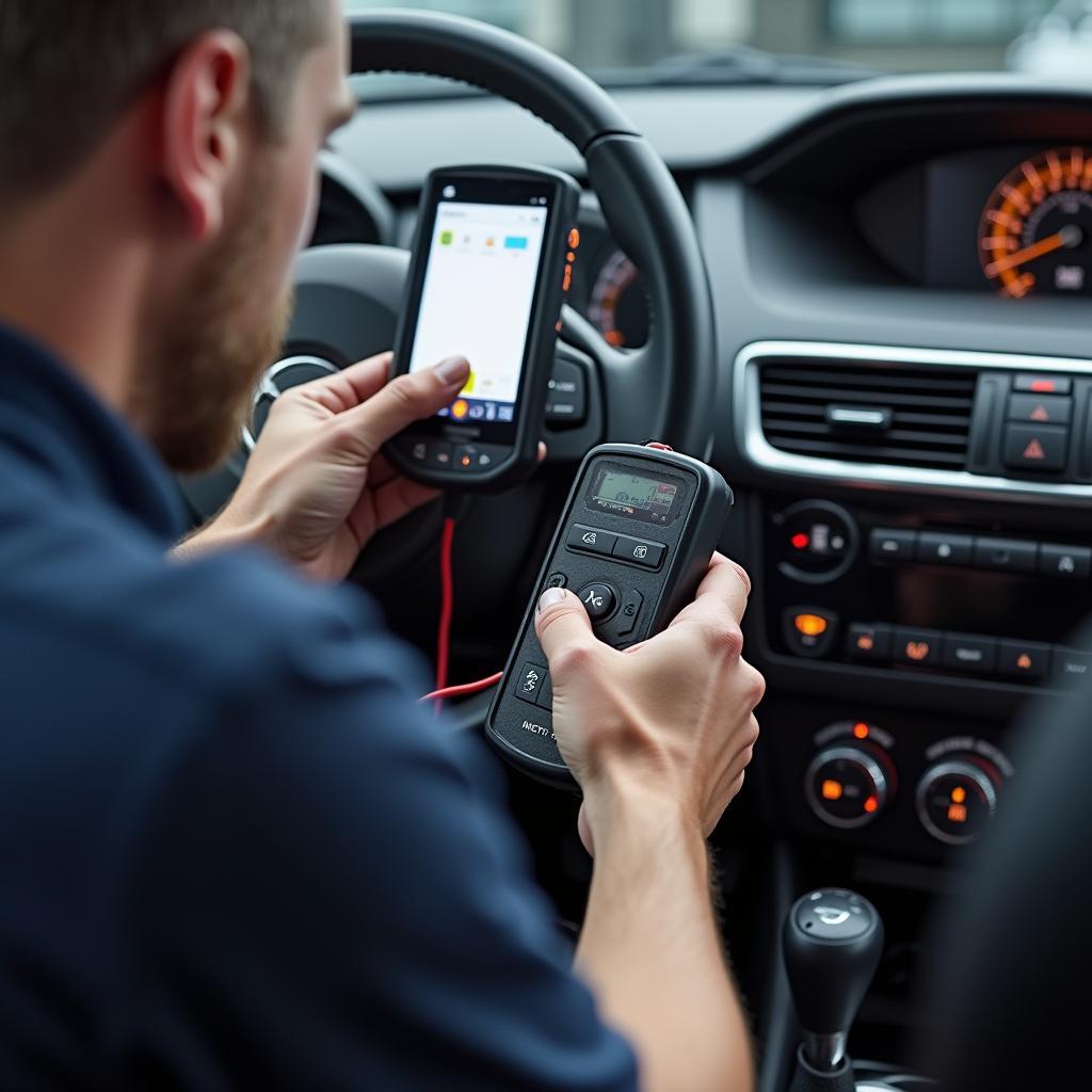 Mechanic Diagnosing Key Fob Problem on a 2015 Mazda 6