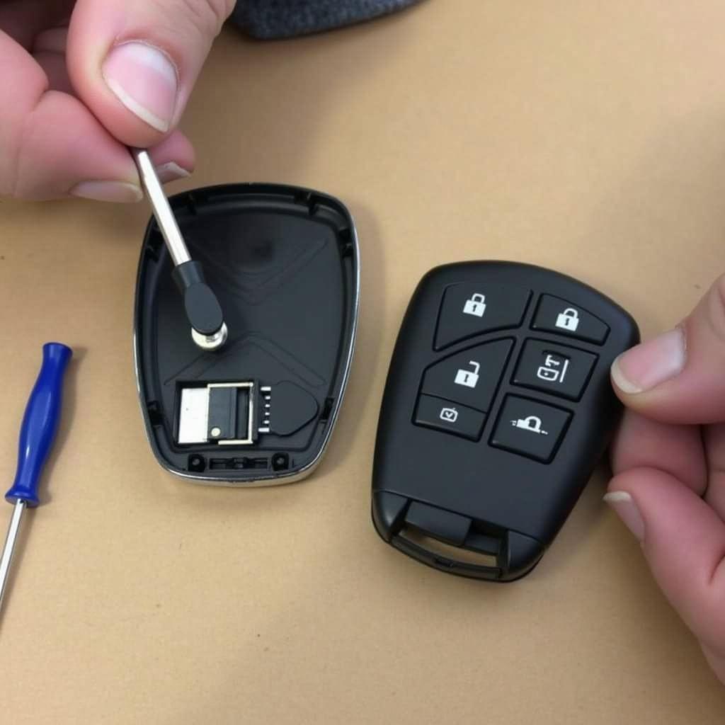 Replacing the battery in a Mazda CX-9 key fob