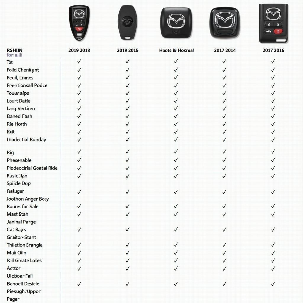 Different Mazda Key Fob Types