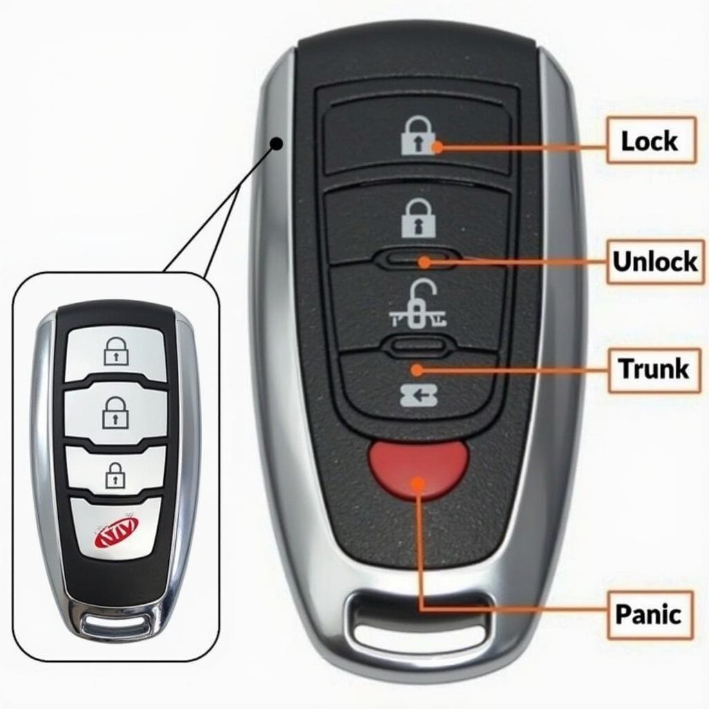 Mercedes 4 Button Key Fob Functions Diagram