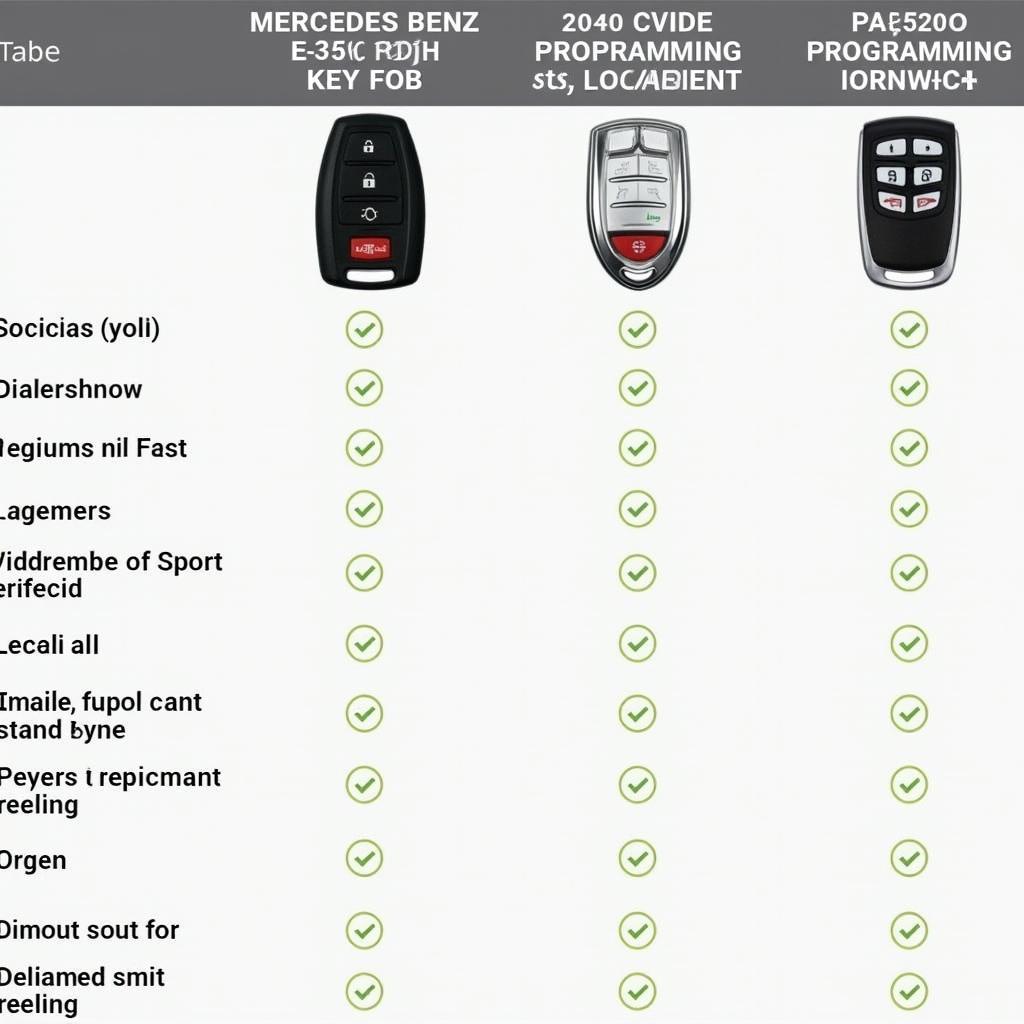 Mercedes-Benz E350 Key Fob Cost Comparison