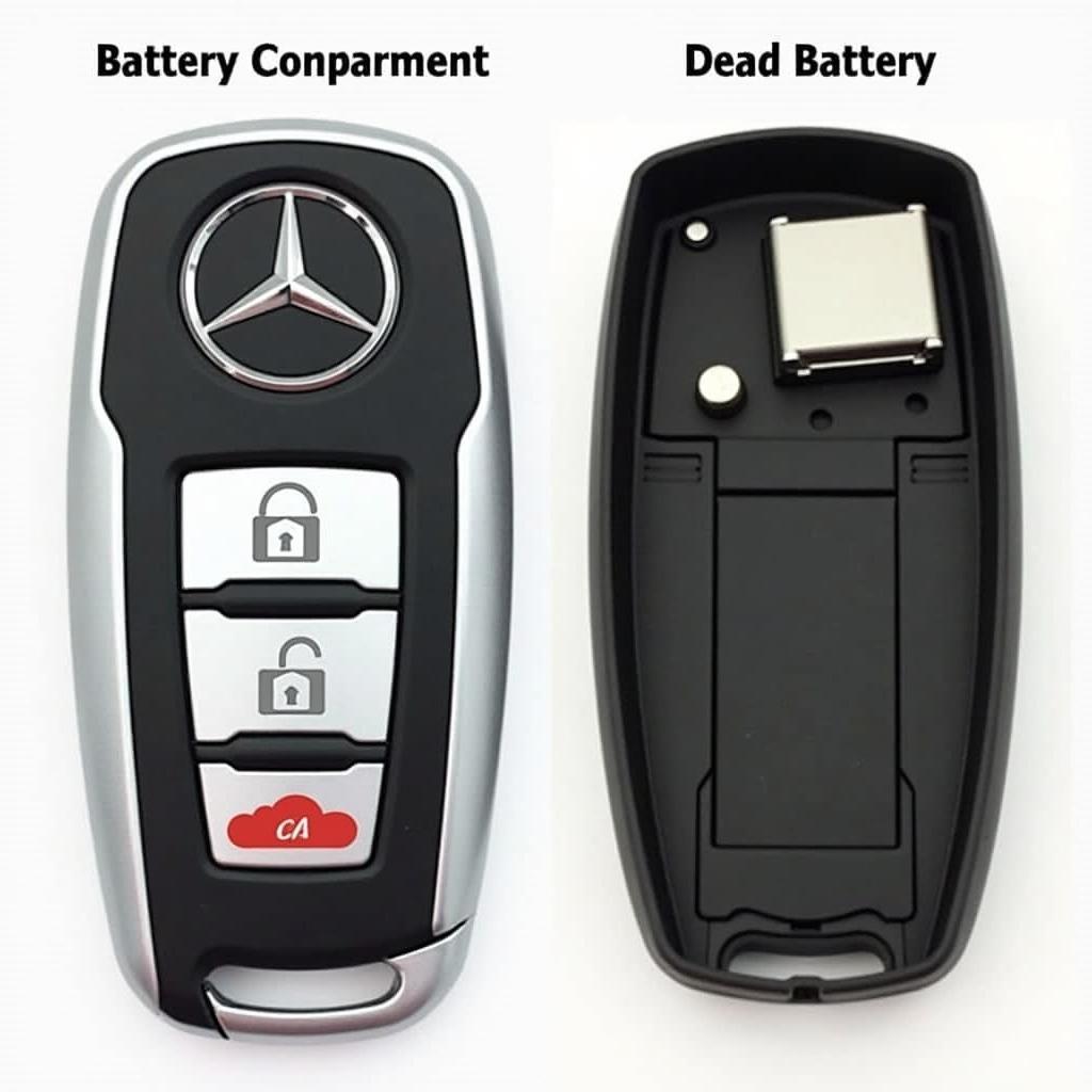 Mercedes C250 key fob with a dead battery