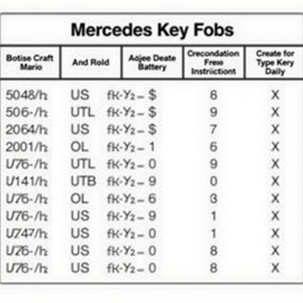 Different Mercedes Key Fob Battery Types