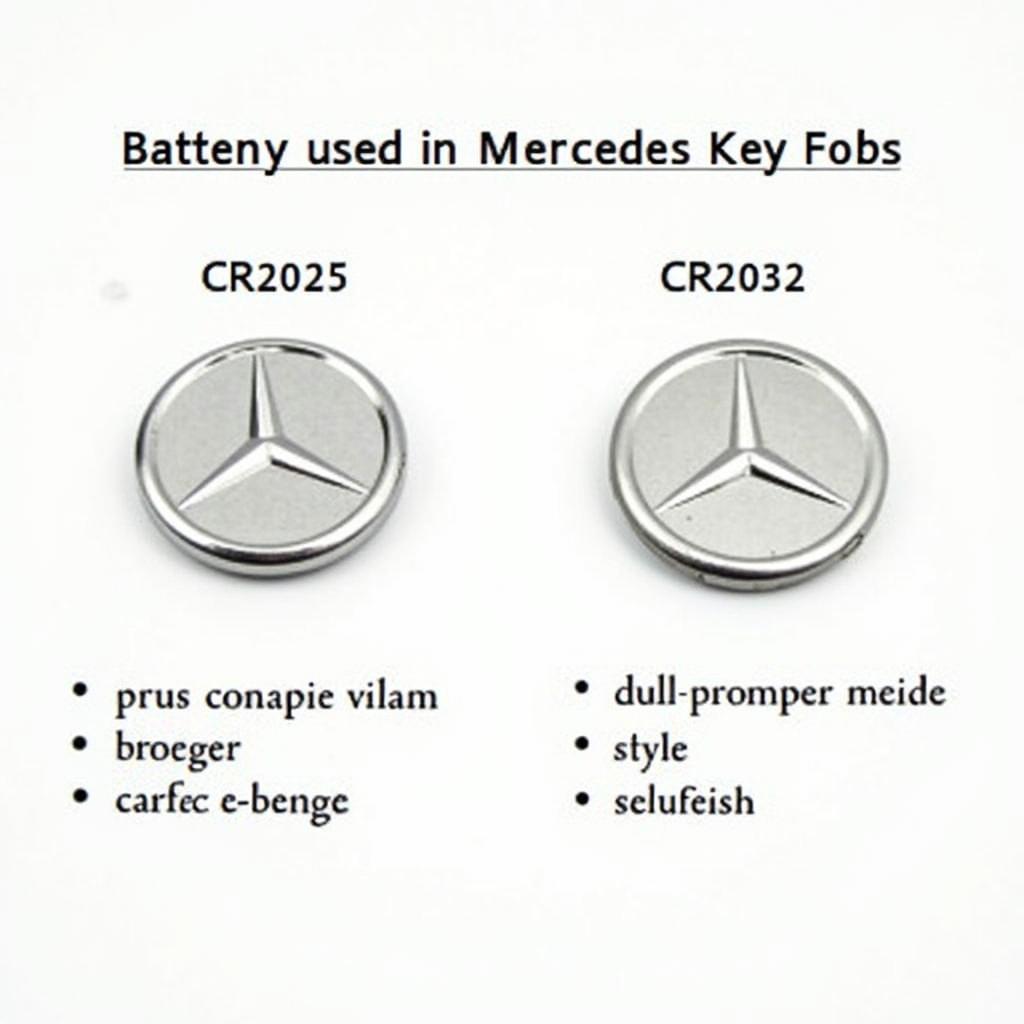 Common Mercedes Key Fob Battery Types