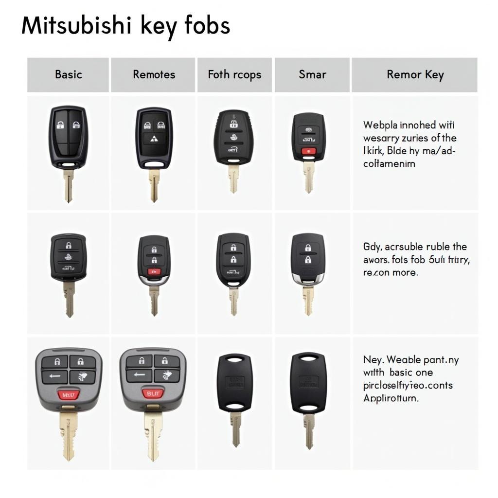 Different Types of Mitsubishi Key Fobs