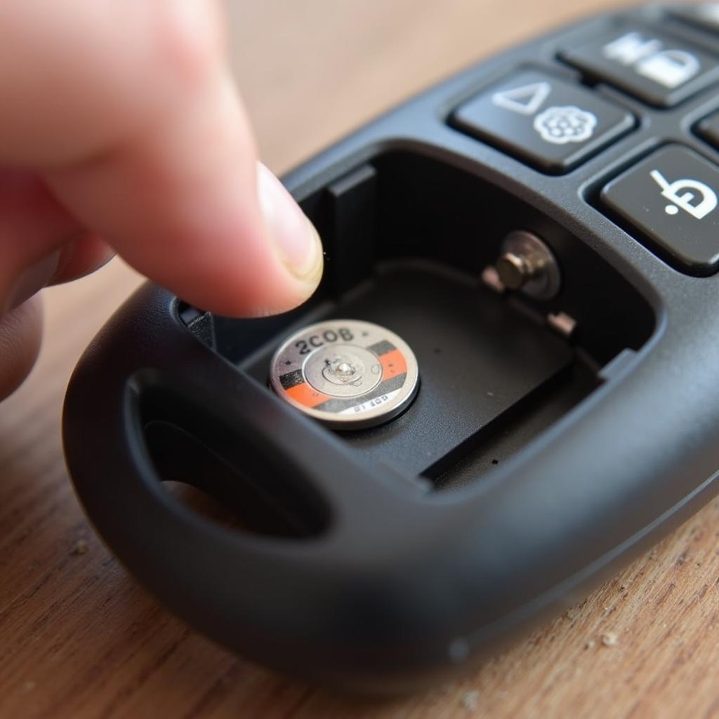 Installing a new CR2032 battery in a Jeep Key Fob