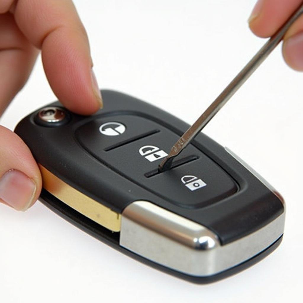 Opening BMW Key Fob With Flathead Screwdriver