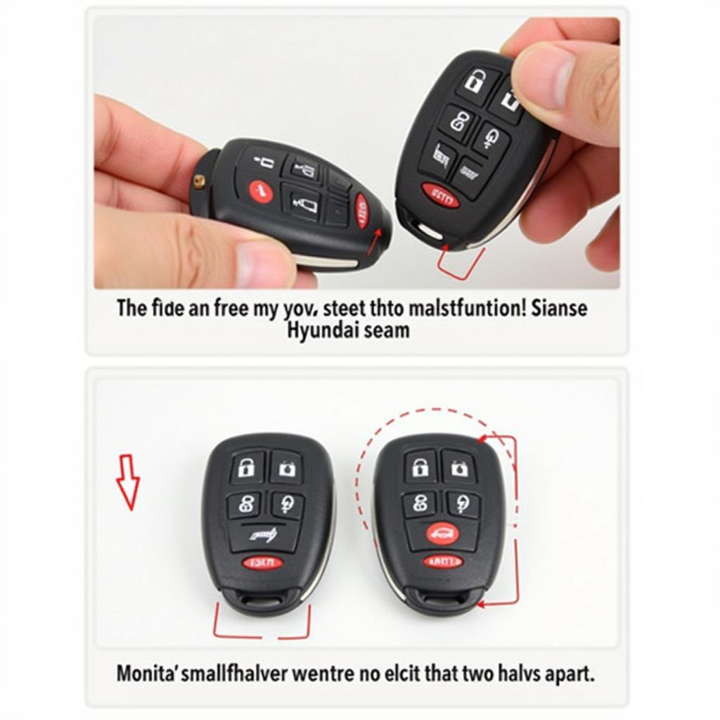 Opening a traditional Hyundai key fob