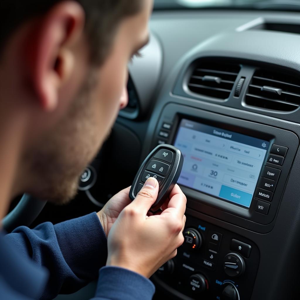 Automotive Locksmith Programming a Key Fob for a 2008 Hyundai Entourage