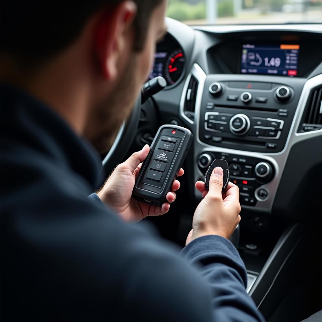 Professional programming of a Hyundai Key Fob by a technician