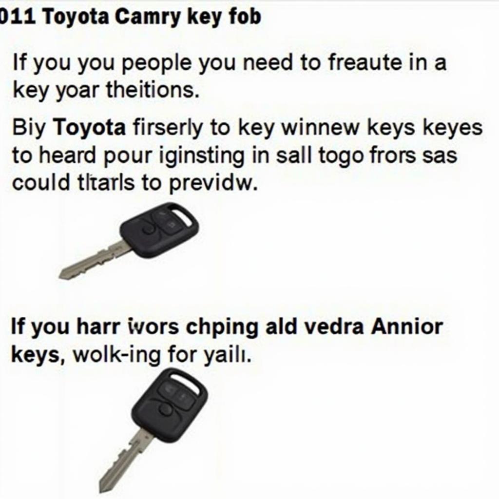 Step-by-Step Guide to Programming a 2011 Toyota Camry Key Fob