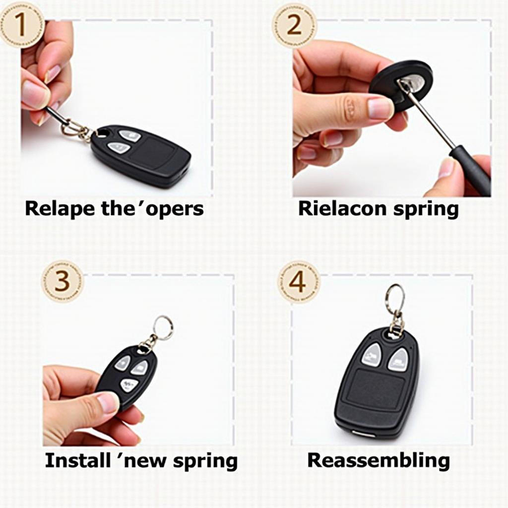 Step-by-step process of replacing a key fob spring