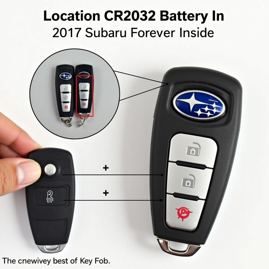 Locating the battery in a 2017 Subaru Forester key fob