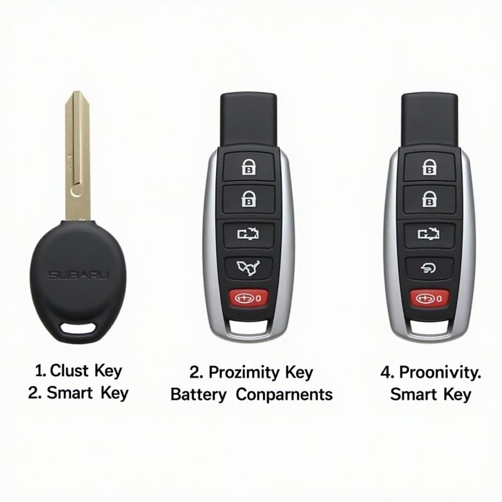 Different Subaru Key Fob Types