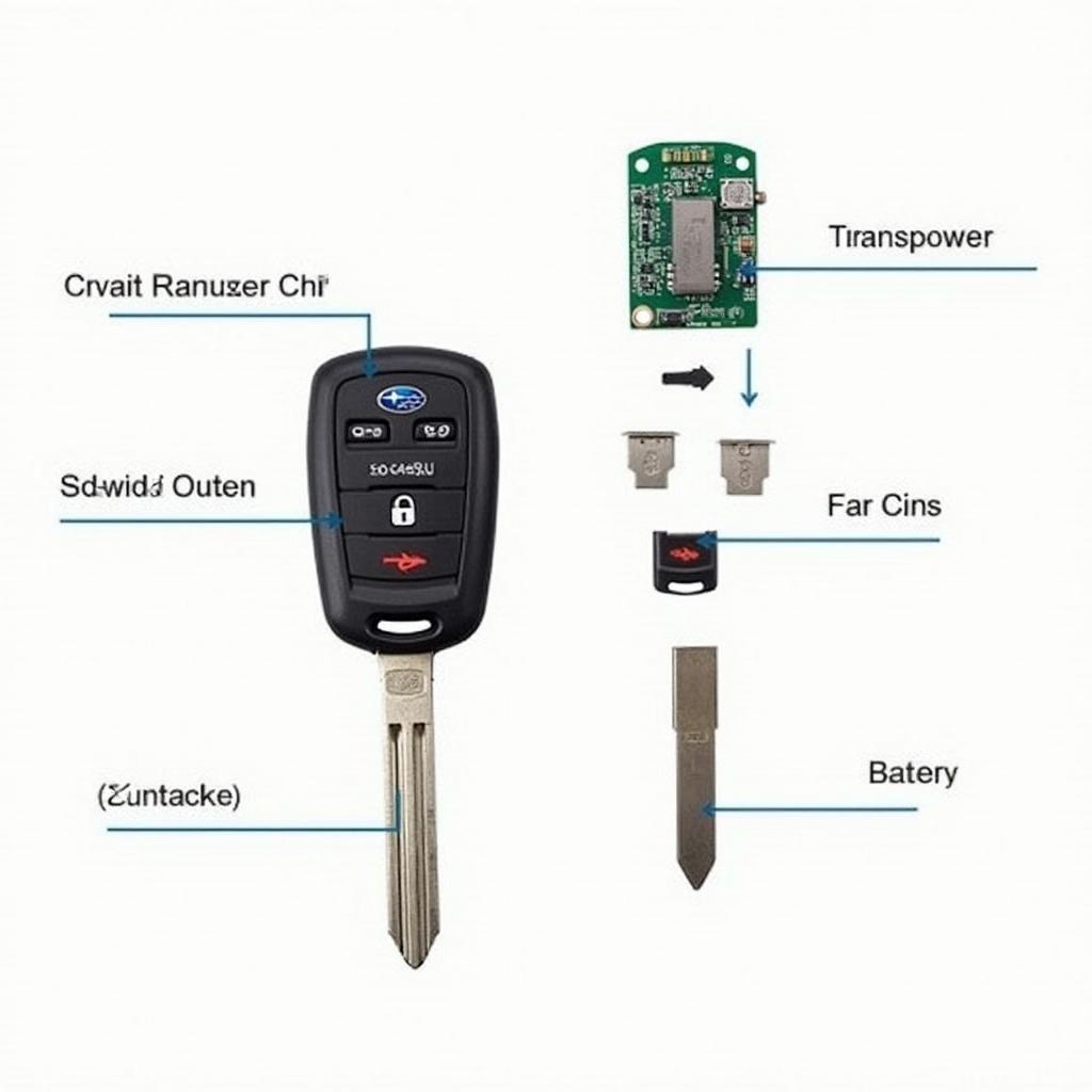 Subaru Outback 2017 Key Fob Components Exploded View