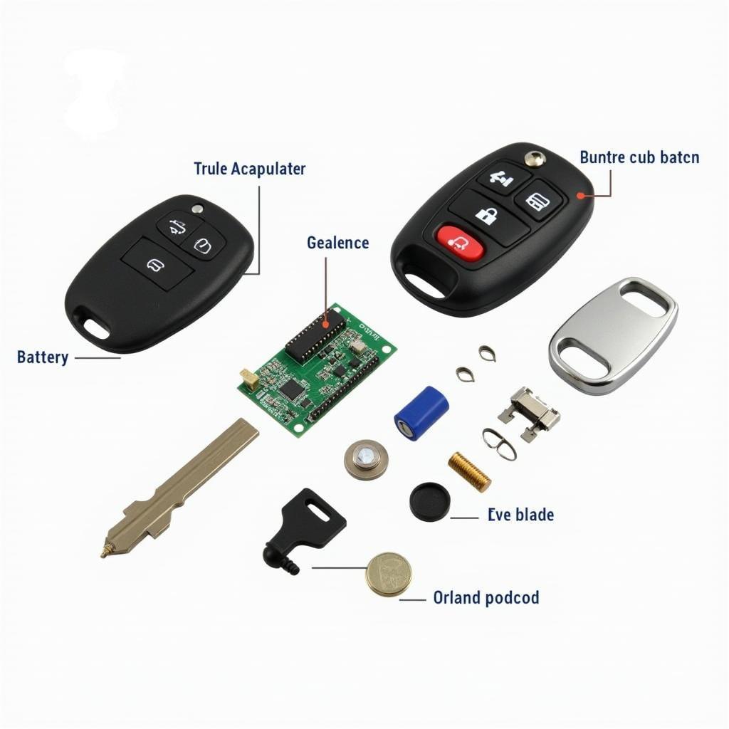 Subaru Remote Key Fob Components Exploded View