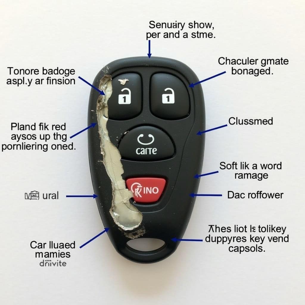 Damaged Toyota Aygo Key Fob