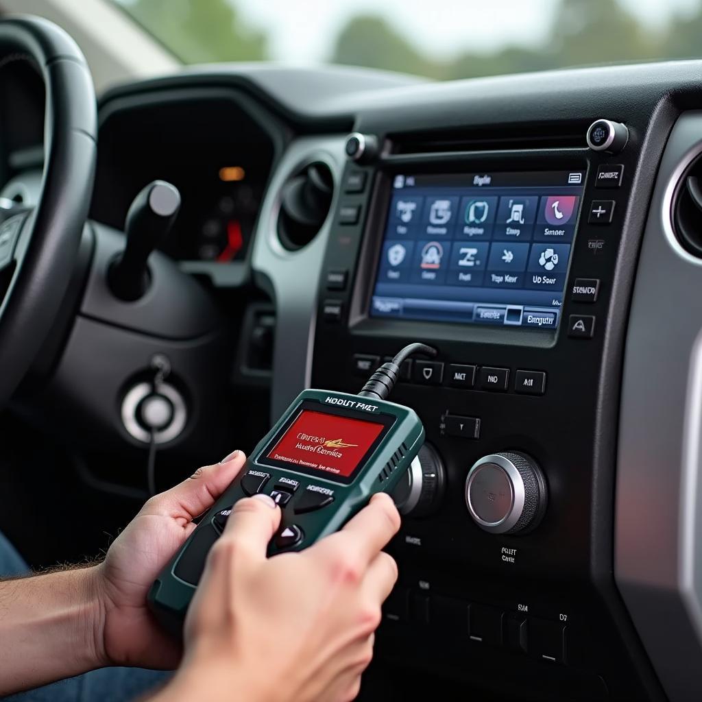 Programming a Toyota Tundra key fob using a diagnostic tool