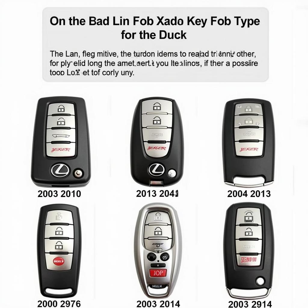 Different Lexus Key Fob Models and Years