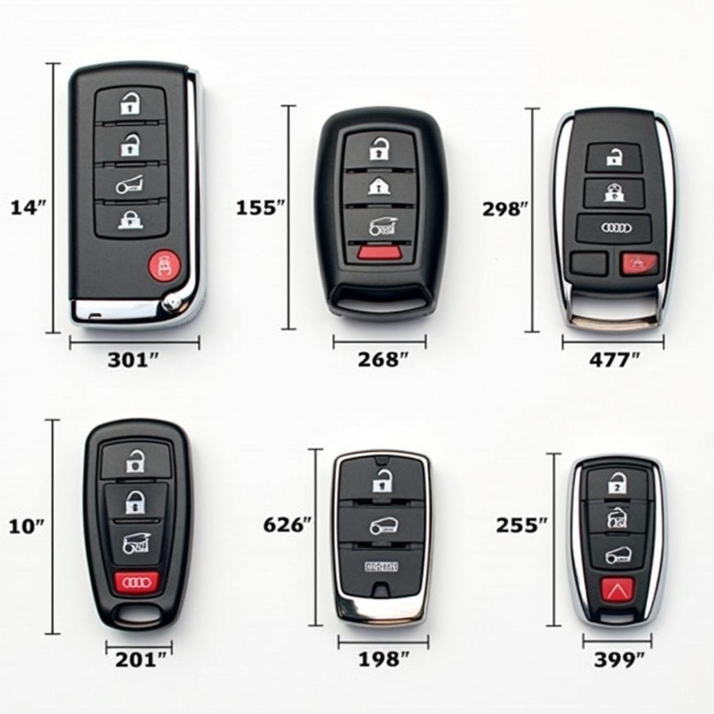 Various Audi Key Fobs