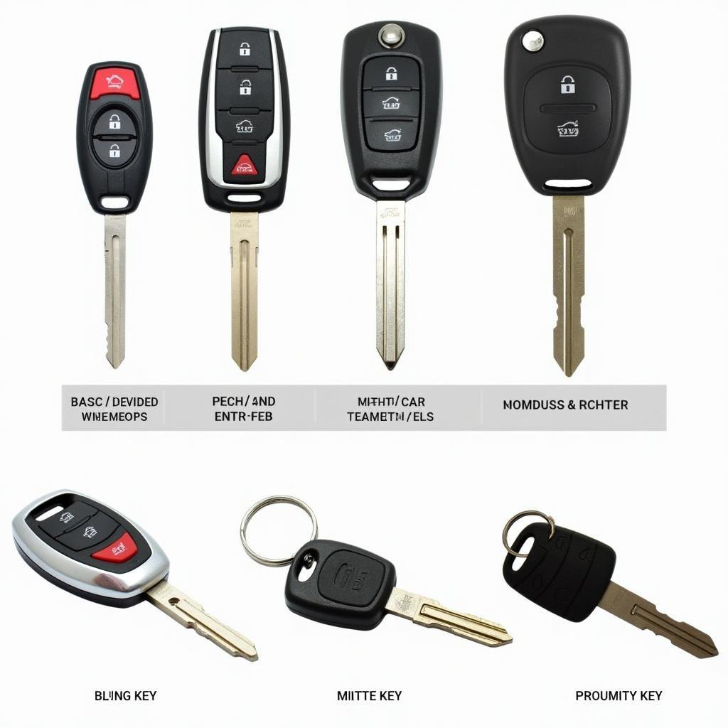 Different types of car key fobs available for replacement in Wichita, KS