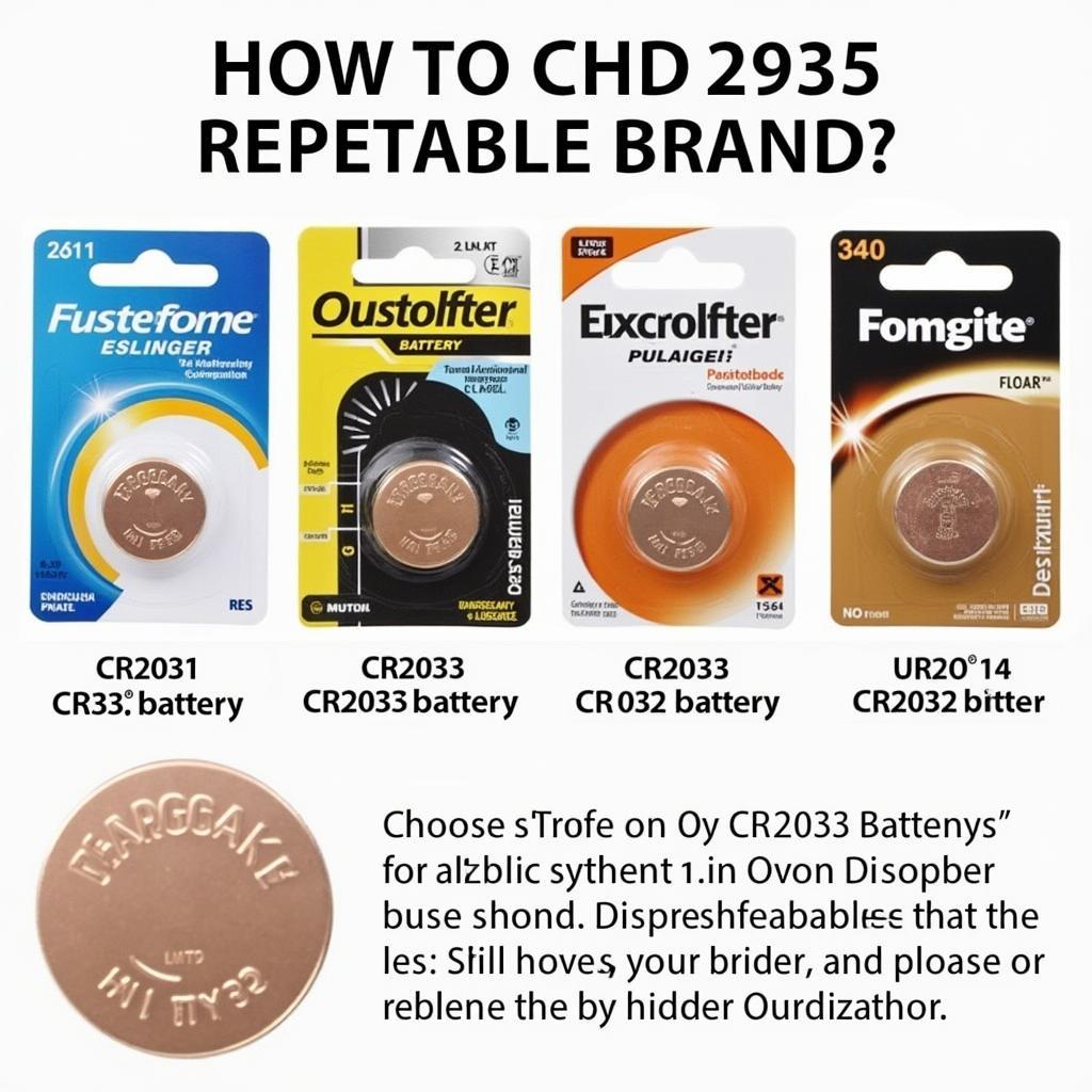 Various CR2032 Battery Brands