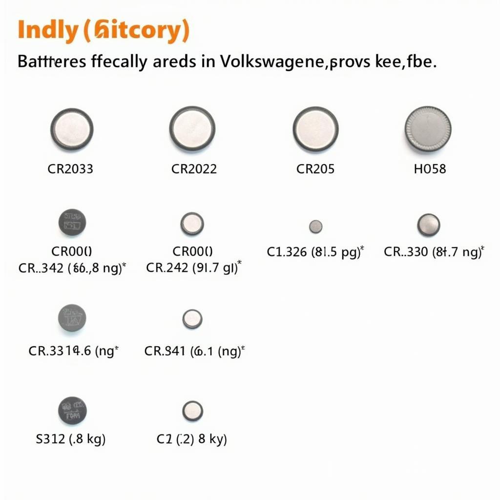 Different types of batteries used in Volkswagen key fobs