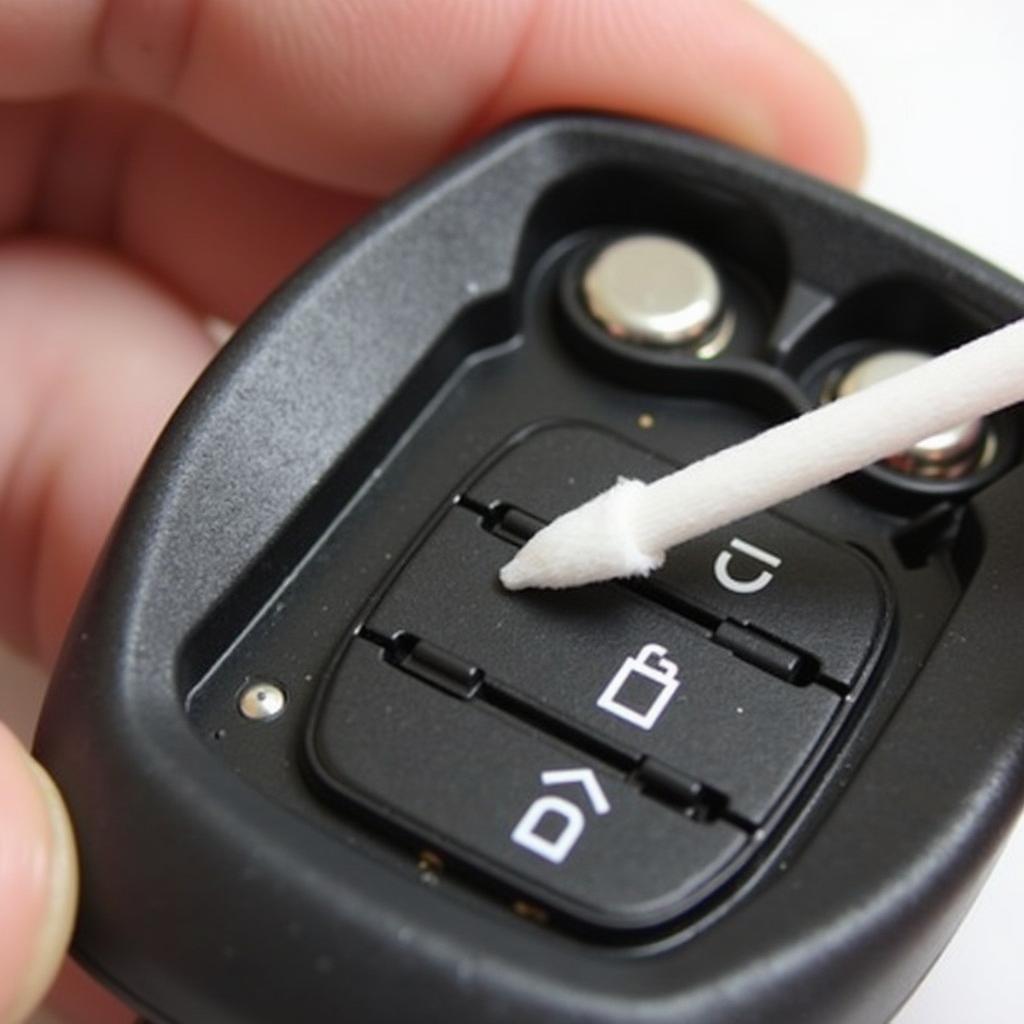 Cleaning the Volvo C30 Key Fob Battery Contacts