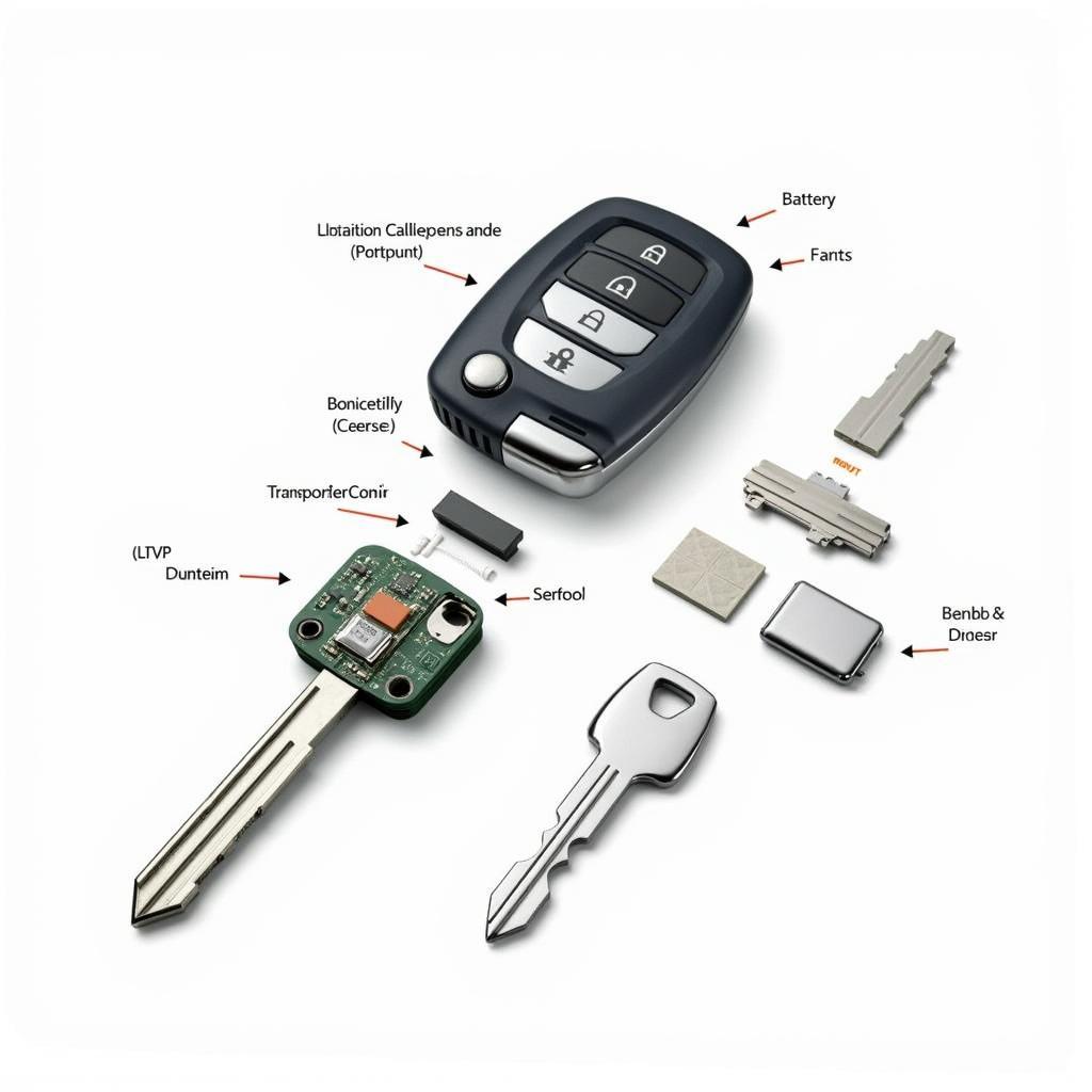 Volvo Key Fob Components Exploded View