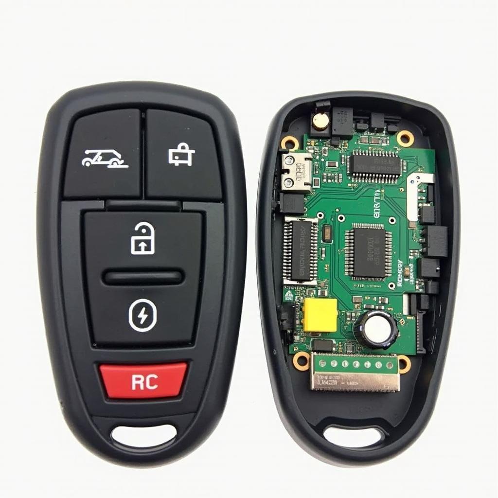 Internal components of a Volvo key fob