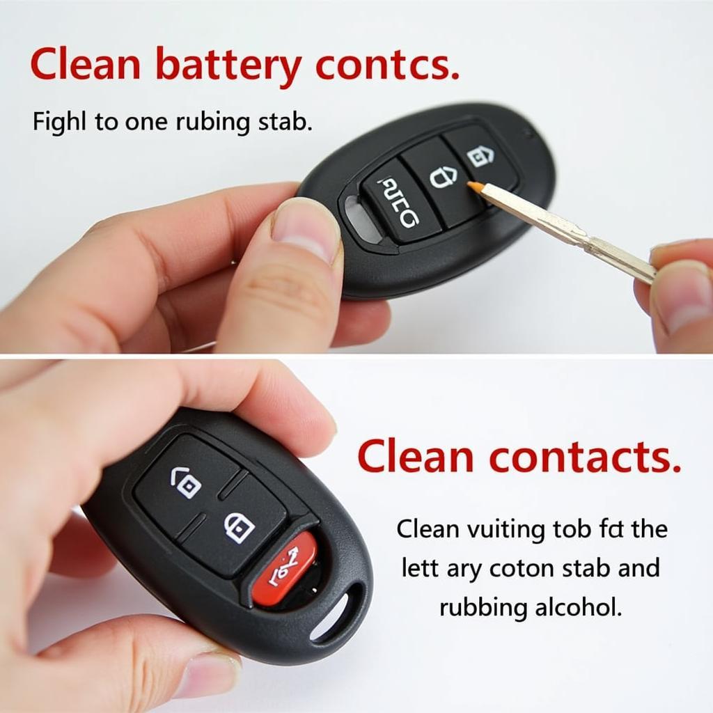 Cleaning the 2005 Volvo S40 Key Fob Battery Contacts