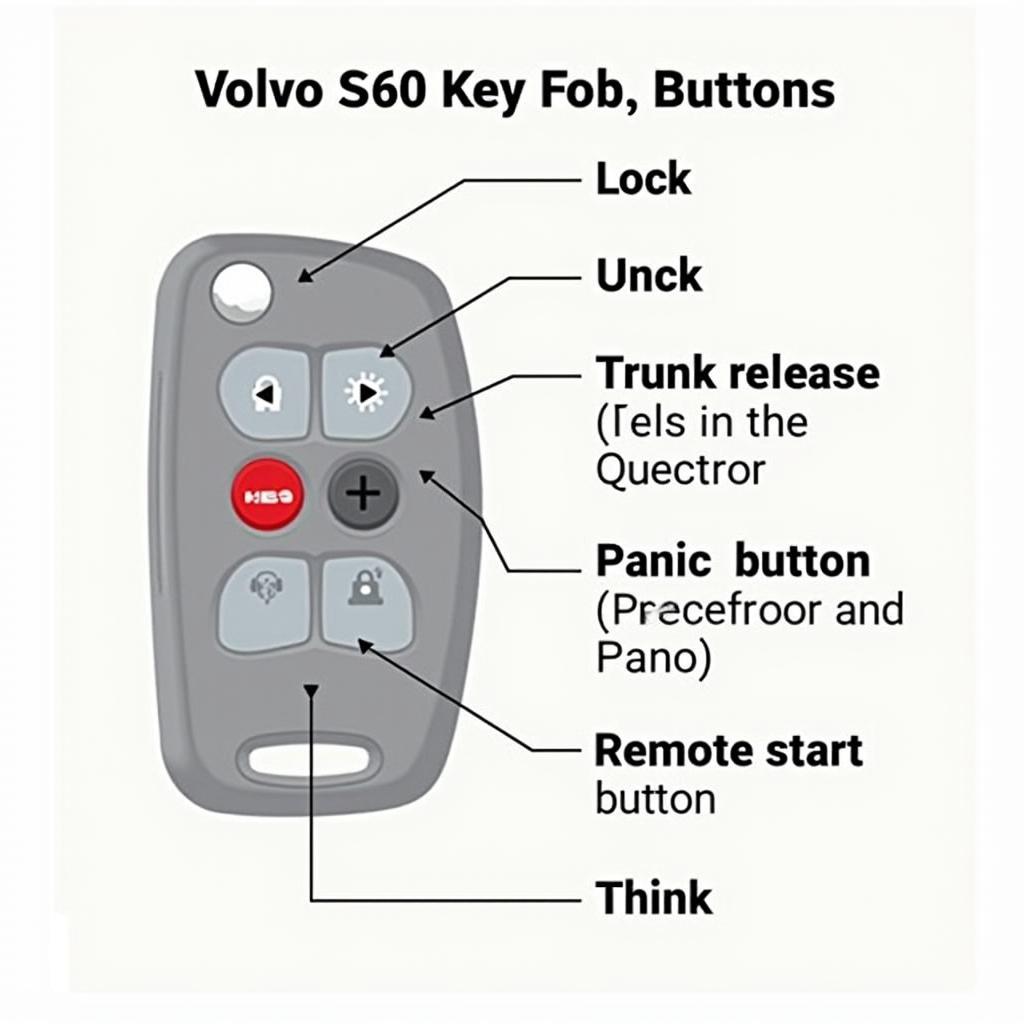 Volvo S60 Key Fob Functions Diagram