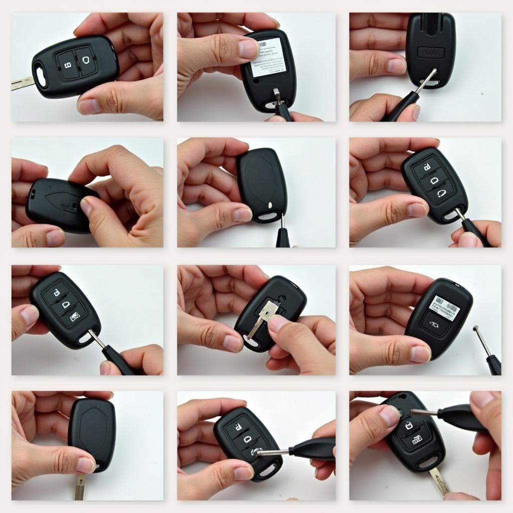 Replacing the battery in a Volvo V50 key fob.