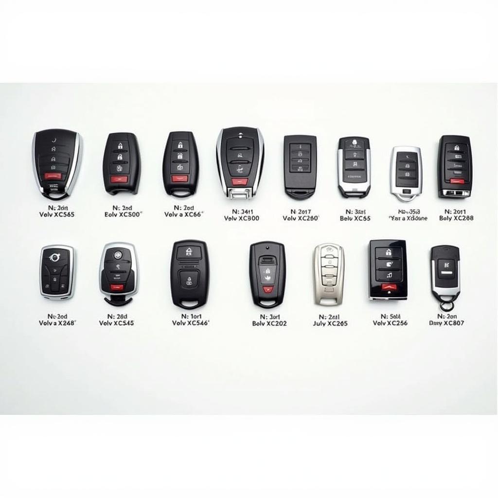 Different types of replacement key fobs for a 2016 Volvo XC60